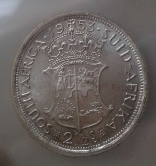 1953 Union silver 2 1/2 Shillings SANGS MS63