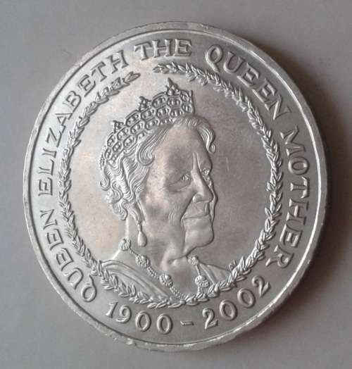 1900-2002 Queen Elizabeth the Queen Mother nickel 5 Pounds