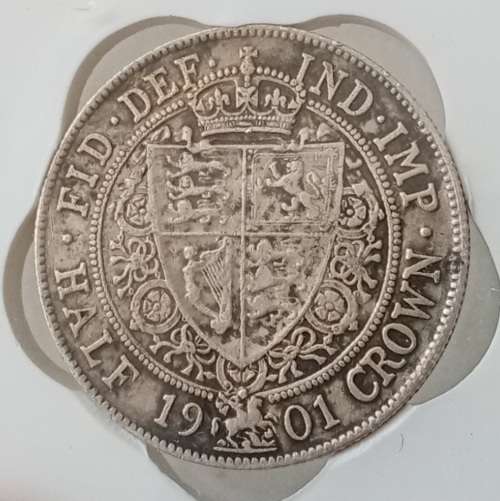 Nice 1901 British silver half crown SANGS VF30
