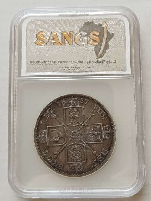 1887 British Double Florin graded XF40 by SANGS (Incorrectly labeled)