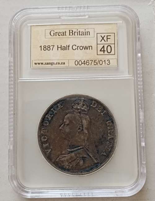 1887 British Double Florin graded XF40 by SANGS (Incorrectly labeled)