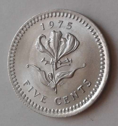 1975 Rhodesia uncirculated nickel sixpence