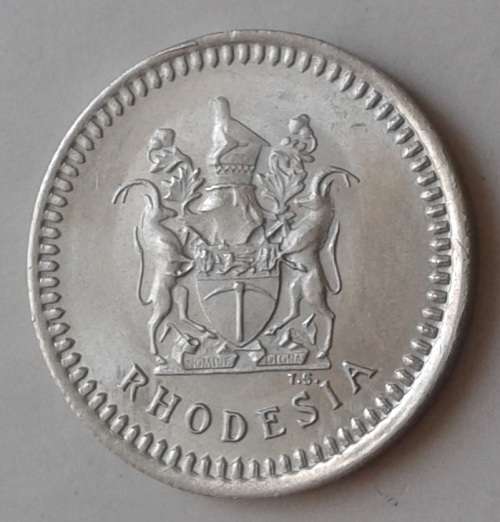 1975 Rhodesia uncirculated nickel sixpence