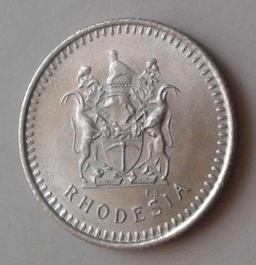 1977 Rhodesia uncirculated nickel sixpence