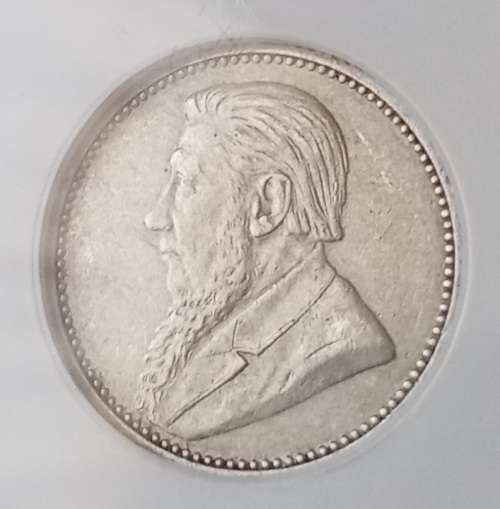 Nice 1894 ZAR Kruger silver sixpence NGC XF45