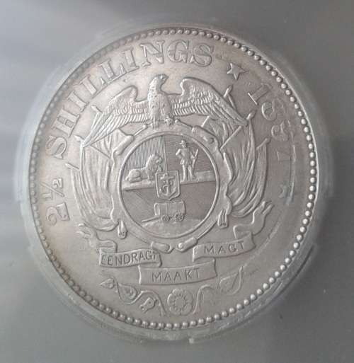1897 ZAR Kruger silver 2 1/2 Shillings SANGS AU53