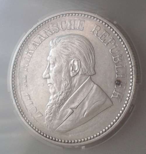 1897 ZAR Kruger silver 2 1/2 Shillings SANGS AU53