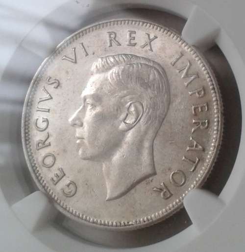 High grade 1937 union silver 2 1/2 Shillings NGC AU55