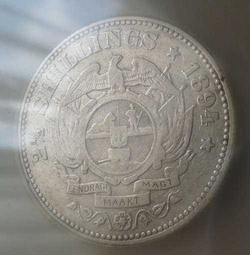 1894 ZAR Kruger silver 2 1/2 Shillings SANGS VF20