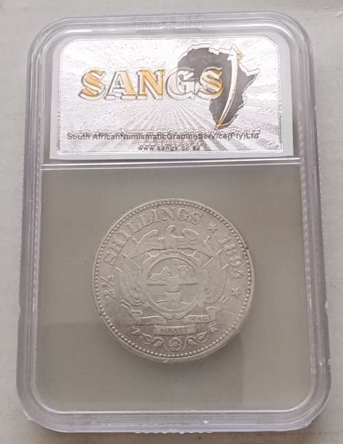 1894 ZAR Kruger silver 2 1/2 Shillings SANGS VF20