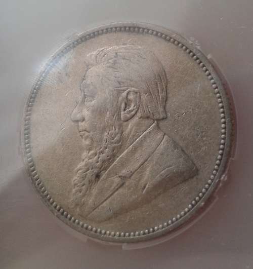 Nice 1897 ZAR Kruger silver 2 Shillings SANGS XF40