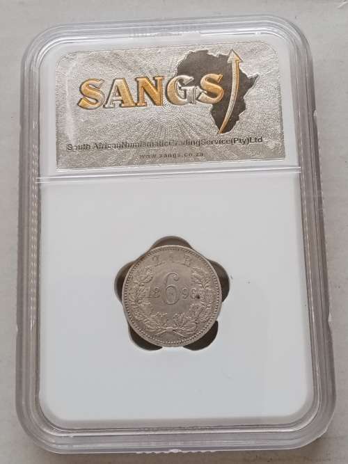 1896 ZAR Kruger silver sixpence SANGS XF40