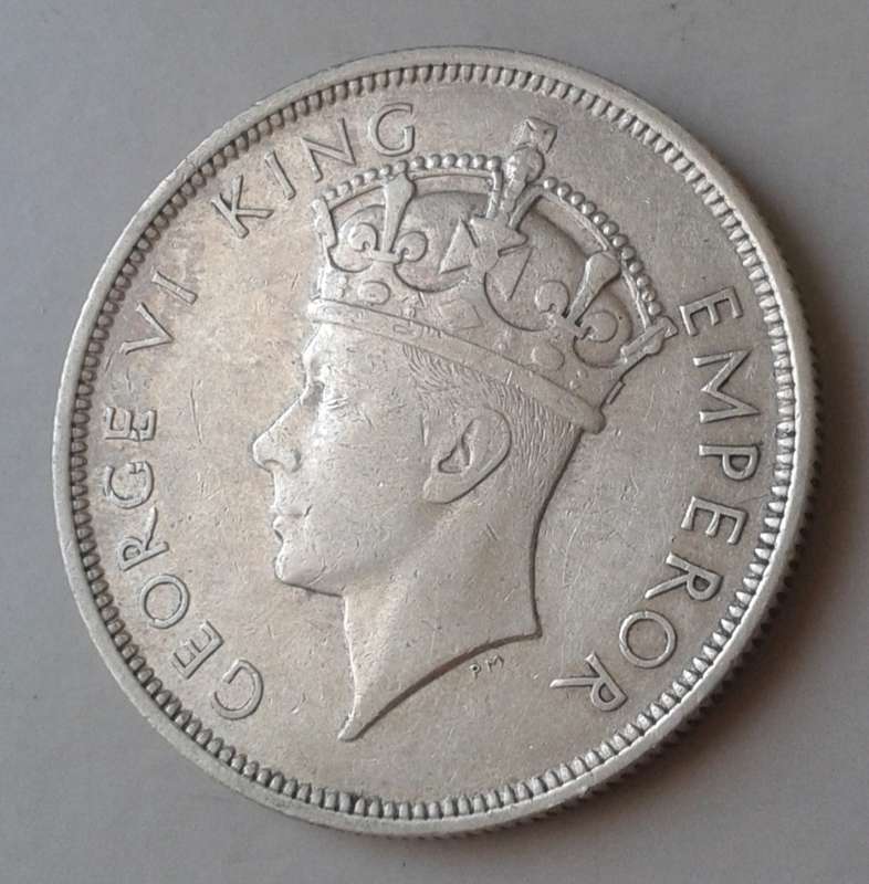 1937 Southern Rhodesia sterling silver half crown in XF