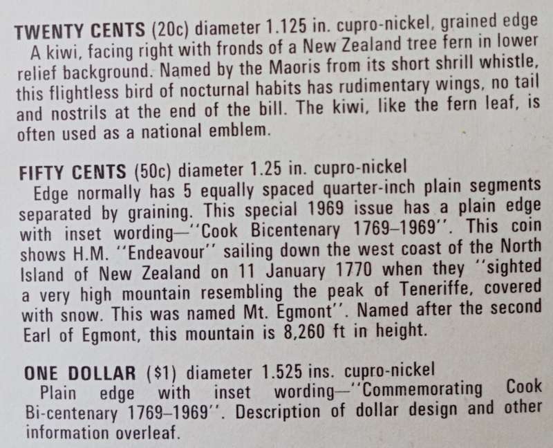 1969 New Zealand commemorative Cook proof set in folder