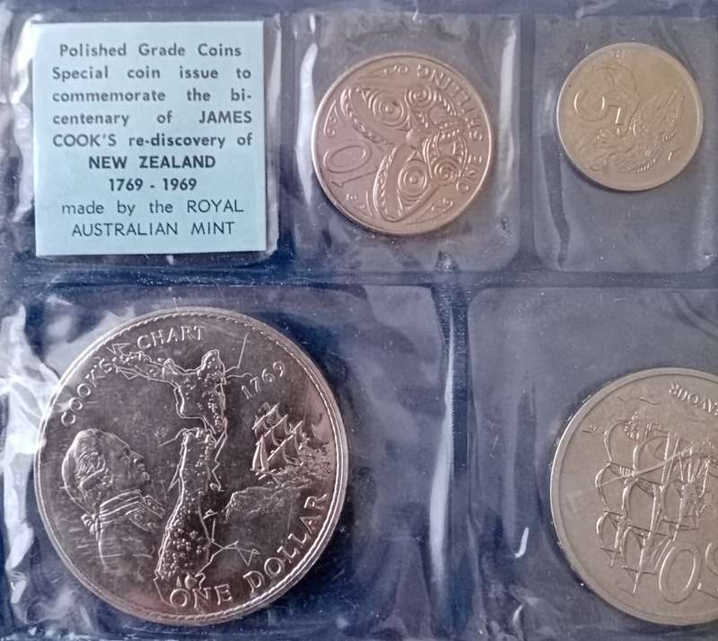 1969 New Zealand commemorative Cook proof set in folder
