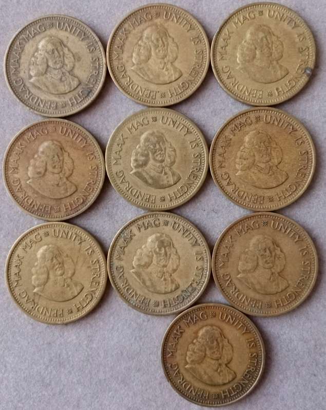 Lot of x10 republic 1/2c coins (1964)