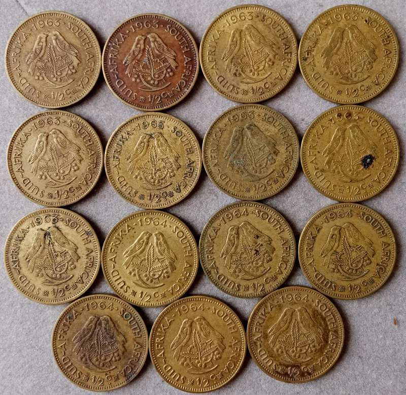 Lot of x15 republic 1/2c coins (1963/1964)