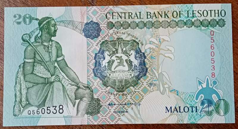 2001 Lesotho uncirculated 20 Maloti