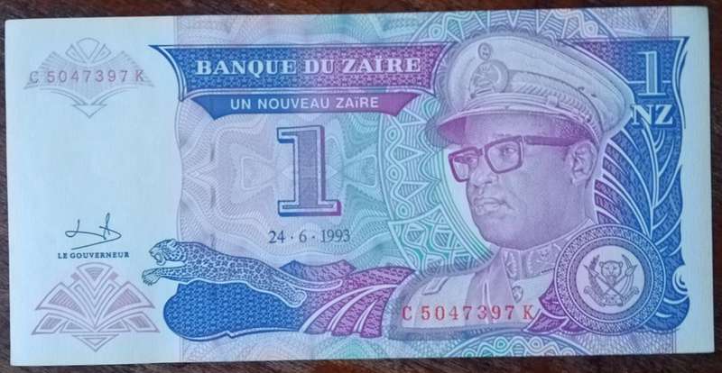 1993 Zaire uncirculated 1 Nouveau