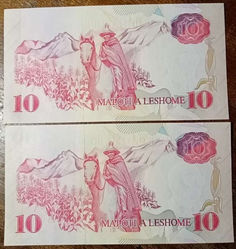 1990 Lesotho uncirculated 10 Maloti set in sequence
