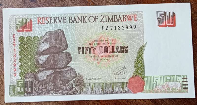 1994 Zimbabwe uncirculated $50