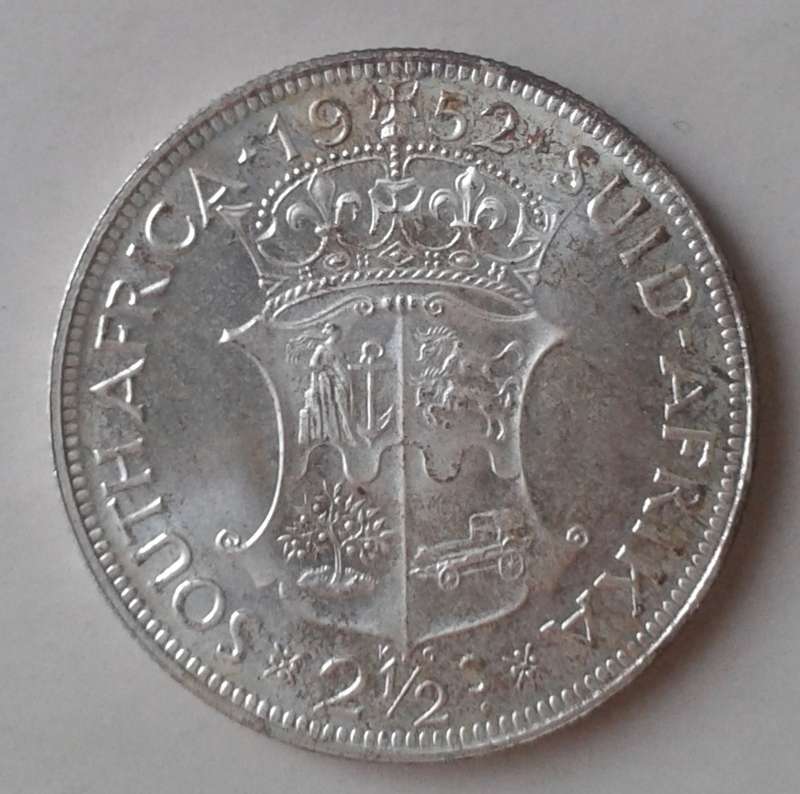 1952 union silver 2 1/2 Shillings in proof.