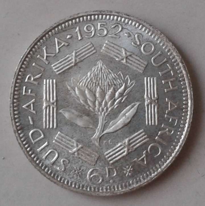 Nice 1952 Union proof silver sixpence
