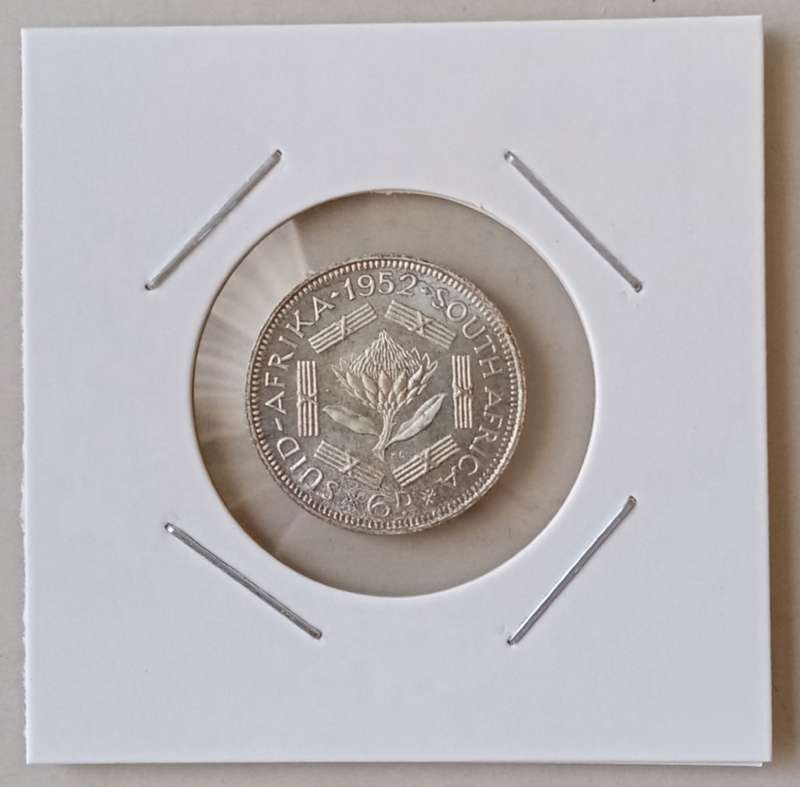 Nice 1952 Union proof silver sixpence