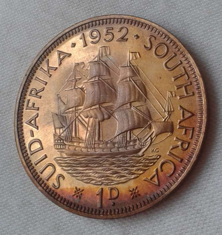 1952 Union penny in lustrous proof.