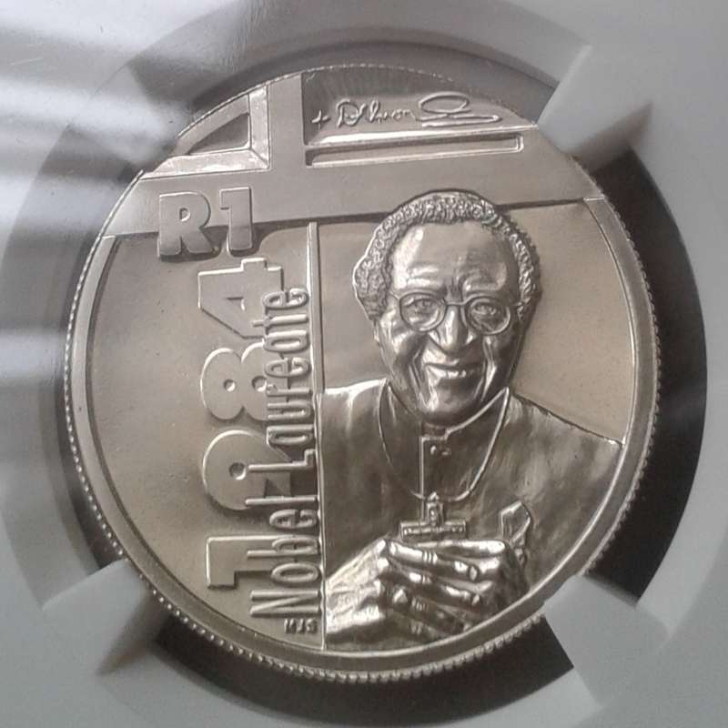 Scarce 2006 Tutu silver R1 NGC MS64 (mintage 390).