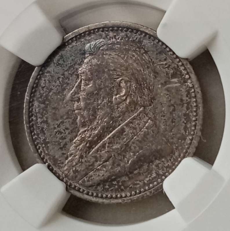 1894 ZAR Kruger silver sixpence NGC XF Details