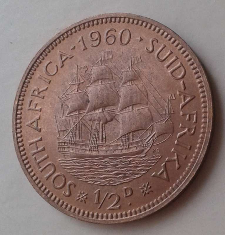 Nice 1960 union brilliant uncirculated 1/2 Penny (last issue)