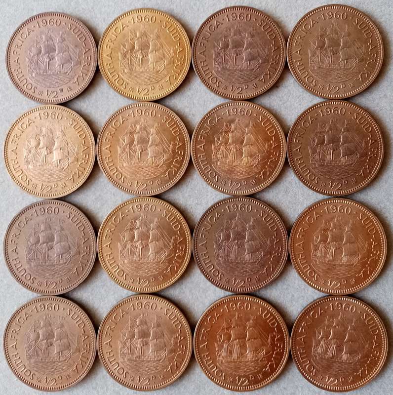 Nice 1960 union brilliant uncirculated 1/2 Penny (last issue)