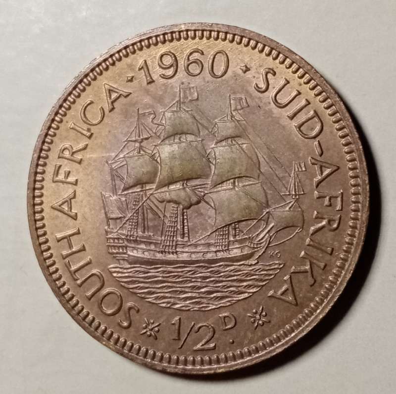 Nice 1960 union brilliant uncirculated 1/2 Penny (last issue)