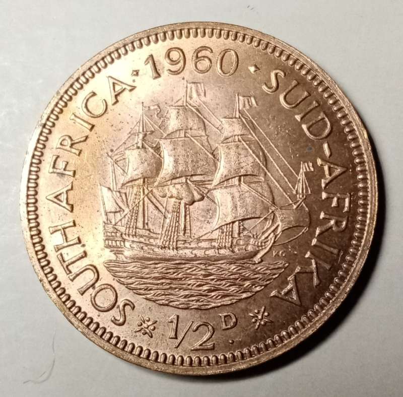 Nice 1960 union uncirculated 1/2 Penny (last issue)