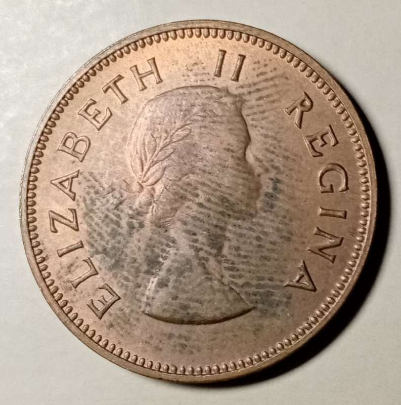 Nice 1960 union uncirculated 1/2 Penny (last issue)
