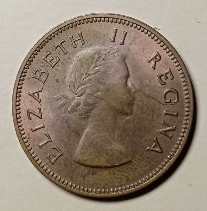 1960 Union uncirculated 1/2 Penny (last issue).