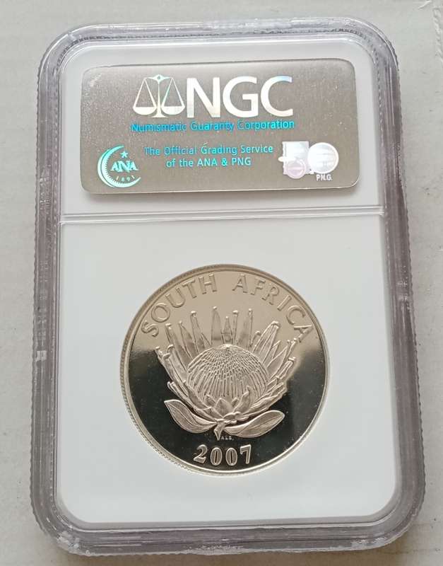 Scarcer 2007 Mandela silver R1 NGC MS65 (1993 Nobel Laureate)