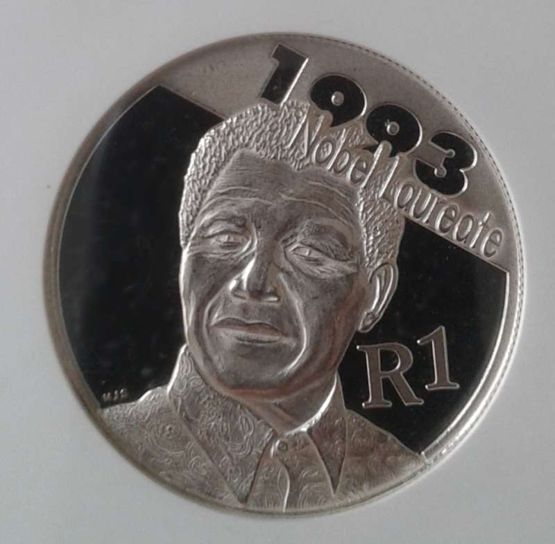 Scarcer 2007 Mandela silver R1 NGC MS65 (1993 Nobel Laureate)