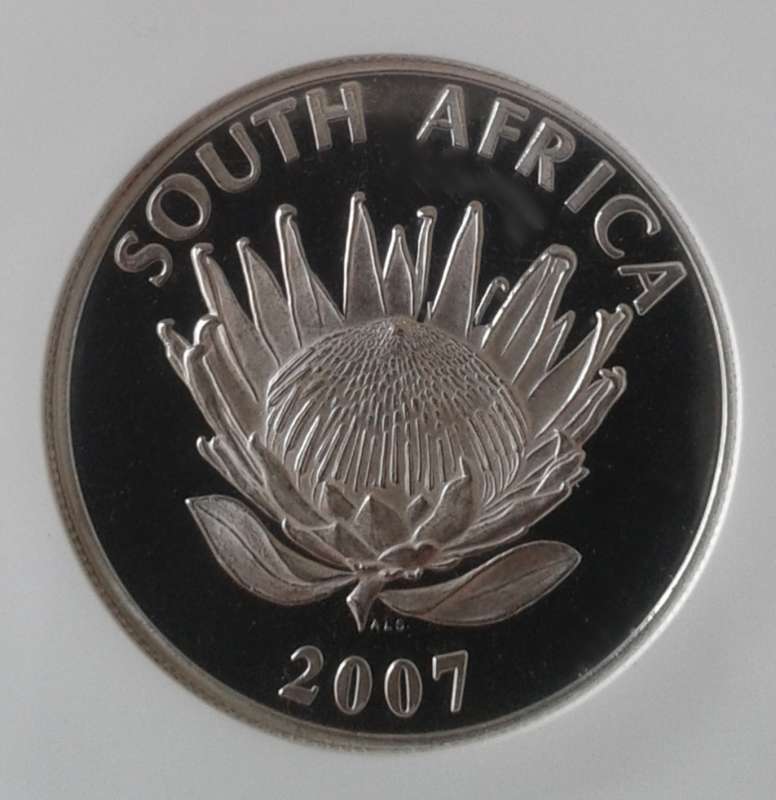 Scarcer 2007 Mandela silver R1 NGC MS65 (1993 Nobel Laureate)