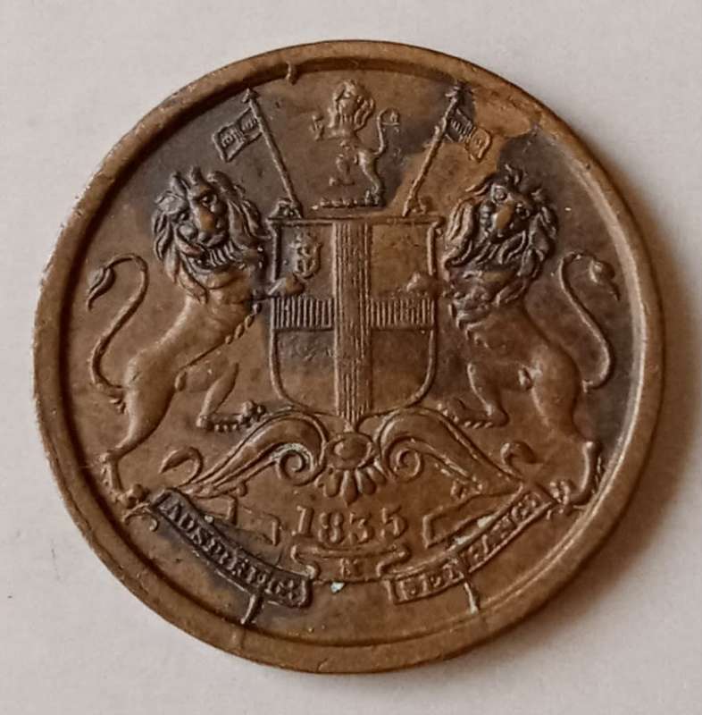 High grade 1835 East India Company 1/12 Anna in AU+