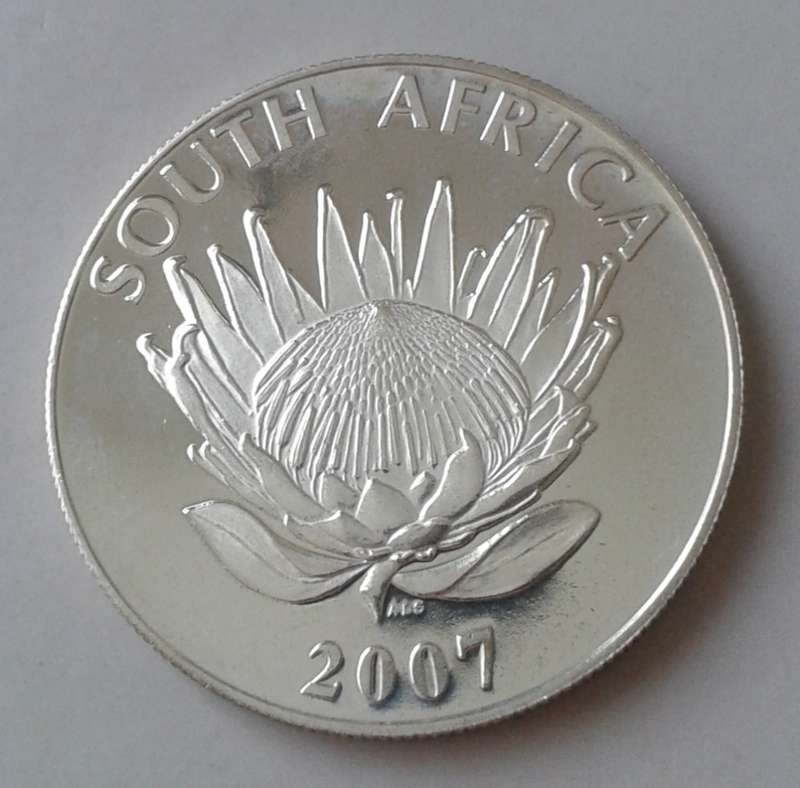 Scarcer 2007 de Klerk uncirculated silver R1 in bag with certificate (mintage: 882)