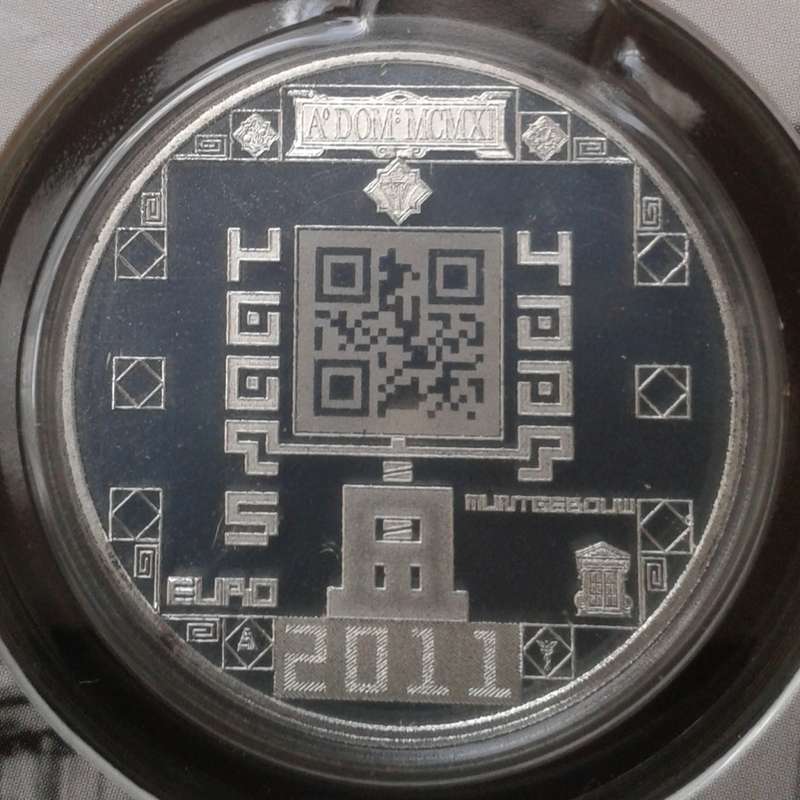 2011 Netherlands proof silver 5 Euro in folder (100th Anniversary of The Royal Dutch Mint)