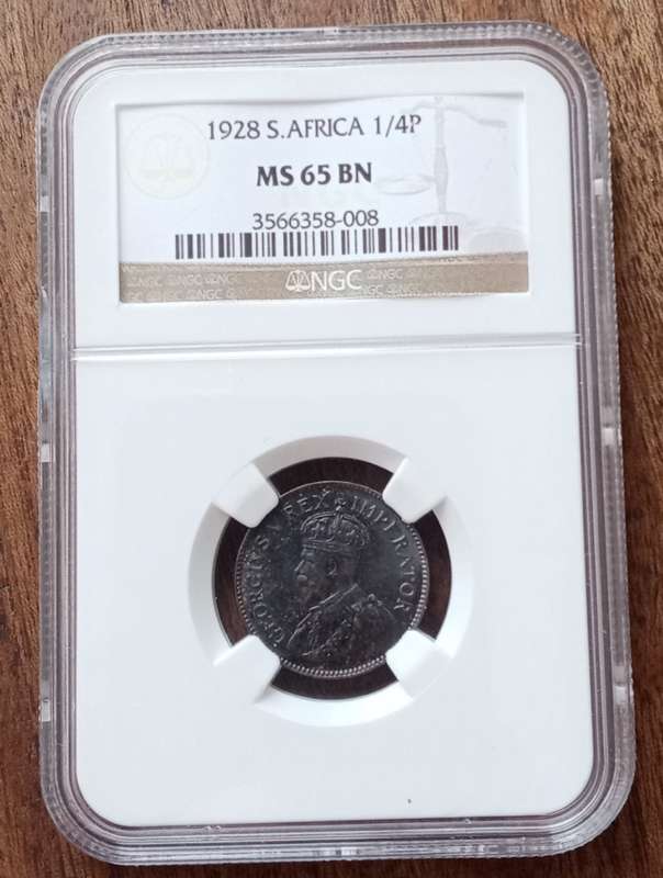 Scarcer 1928 union 1/4 Penny NGC MS65 BN