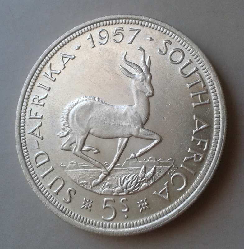 Nice 1957 union silver 5 Shillings (Proof Like)