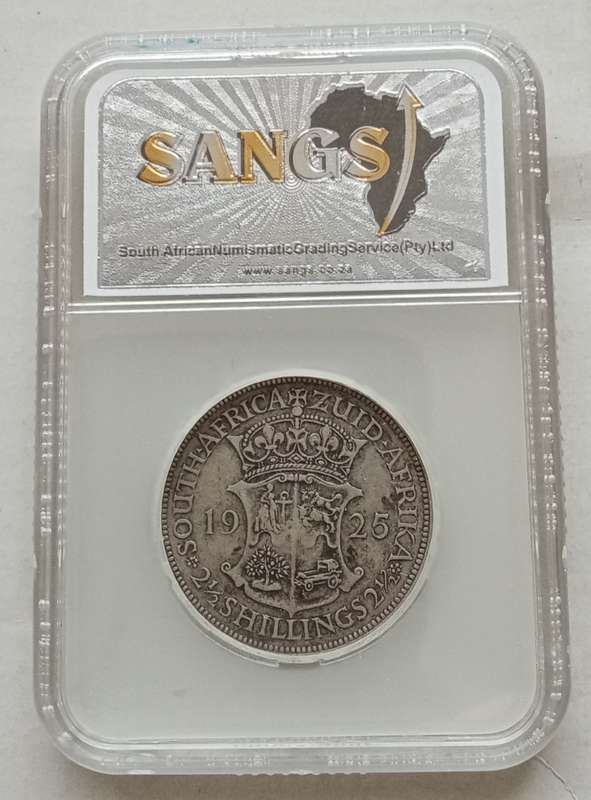 Scarce 1925 union silver 2 1/2 Shillings SANGS VF20