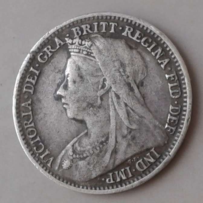 1896 British sterling silver threepence