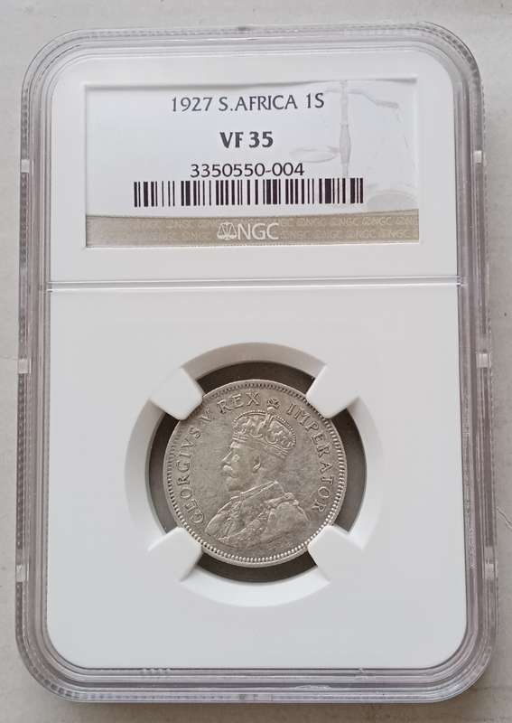 Scarcer 1927 union silver shilling NGC VF35