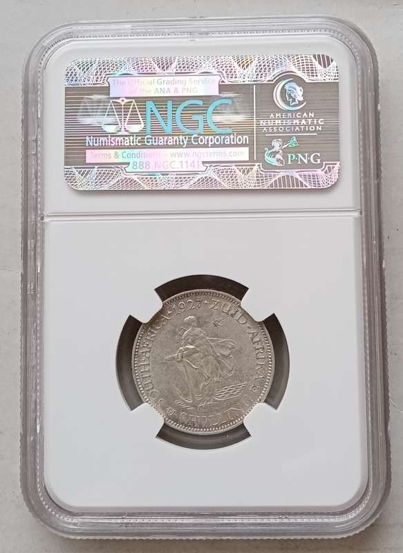 Scarcer 1927 union silver shilling NGC VF35