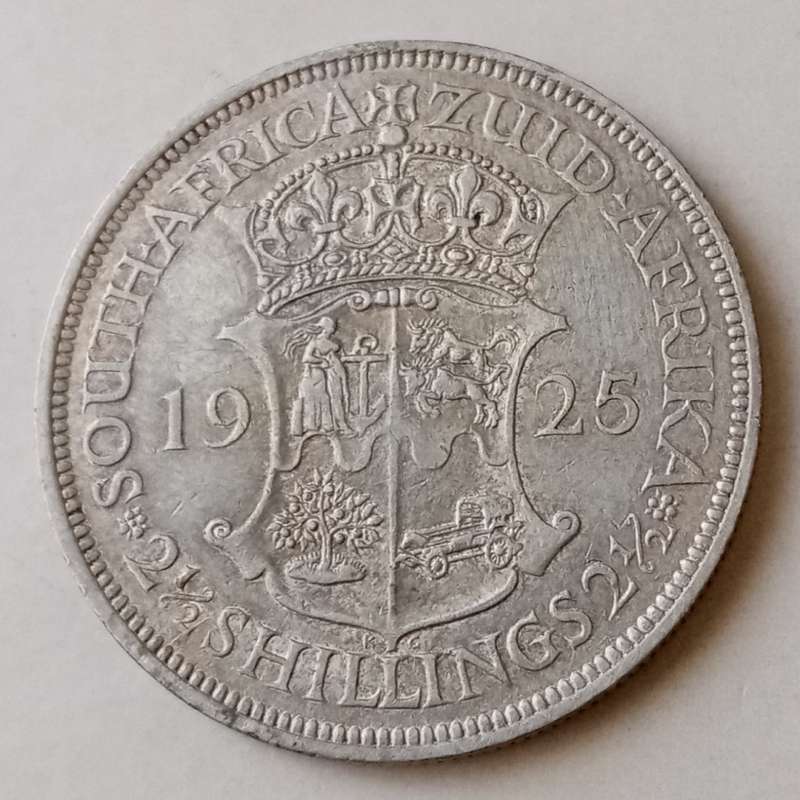 Scarce 1925 union silver 2 1/2 Shillings in VF+